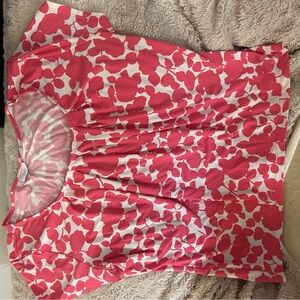 Pink and White Patterned Top